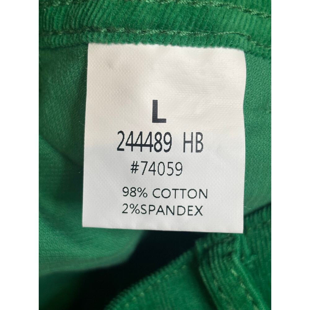 Flamingals Women’s Large Green Corduroy Pants Straight Wide Leg Cotton NWT - Picture 5 of 5